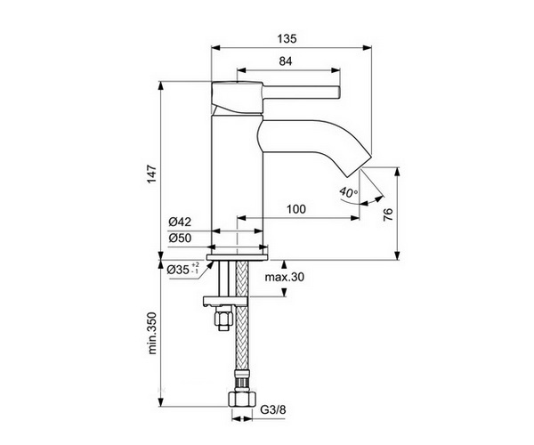 смеситель для раковины IDEAL STANDARD CERALINE